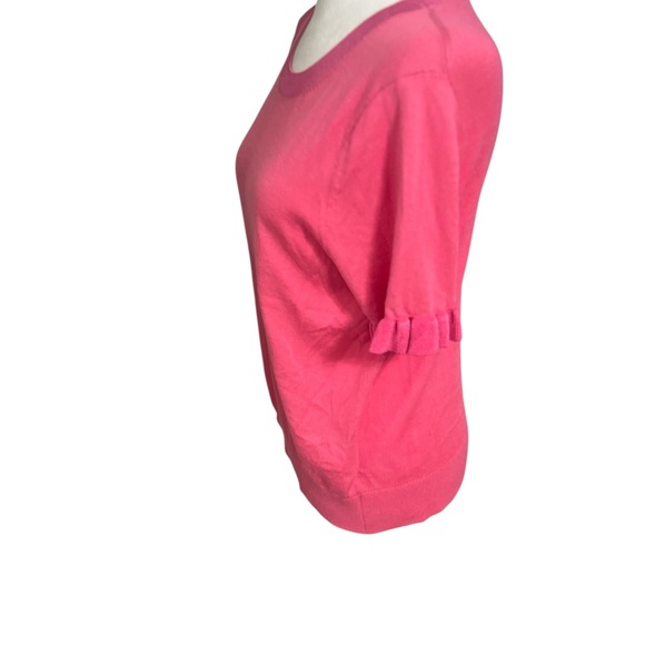 Kate Spade Hot Pink Daisy Collar Short Sleeve Medium Lightweight Silk Blend - Picture 5 of 12